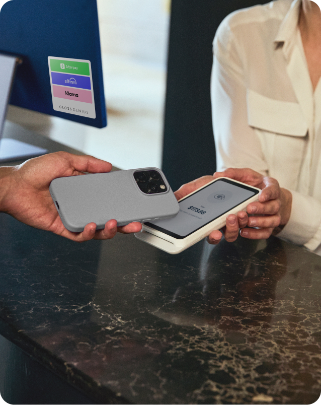 Mobile payment with GlossGenius terminal