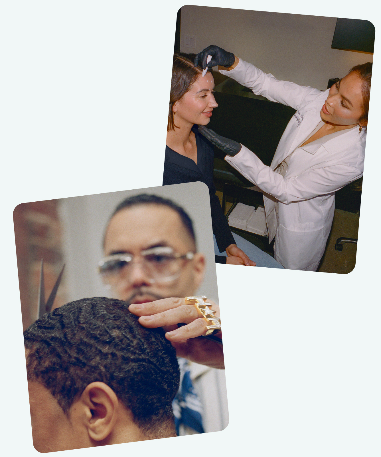 Salon professionals at work showing revenue growth - hair stylist and aesthetician